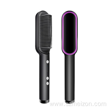 Electric Hair Straightener Brush Straight And Curl Use